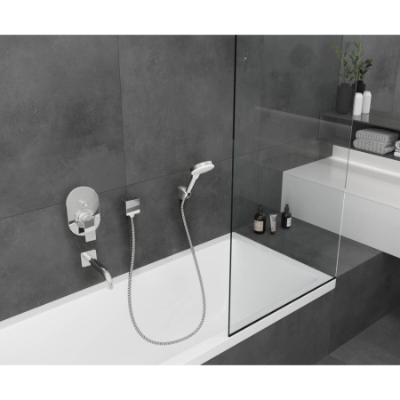 Готовый набор для ванны скрытого монтажа hansgrohe Vernis Shape с ручным душем HG-PR93, хром