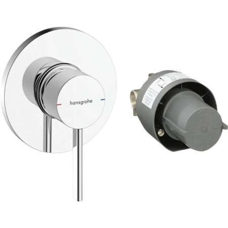 Смеситель для душа hansgrohe Zesis S скрытого монтажа, в комплекте с монтажной частью, 74618000, хром