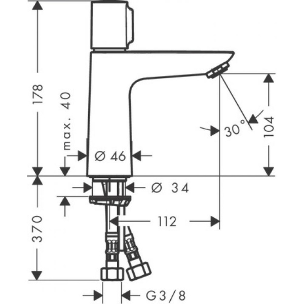 Смеситель для раковины 110, однорычажный, без сливного набора Hansgrohe 71751000, хром