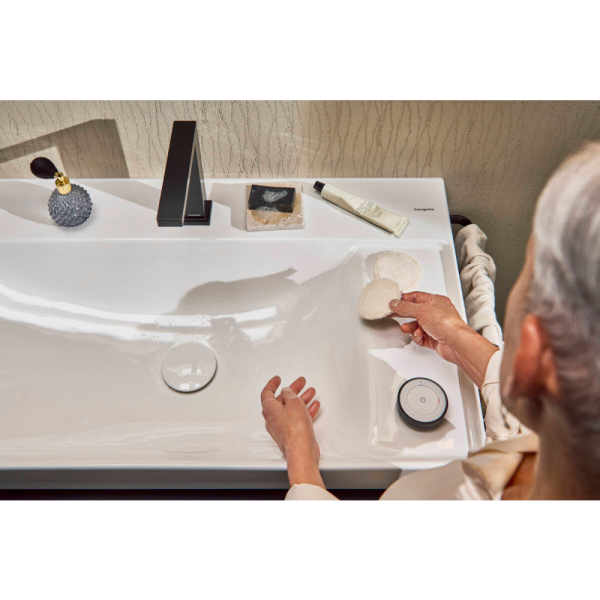 Смеситель для раковины hansgrohe Tecturis E 150 CoolStart EcoSmart+, с донным клапаном, 73053670, матовый черный