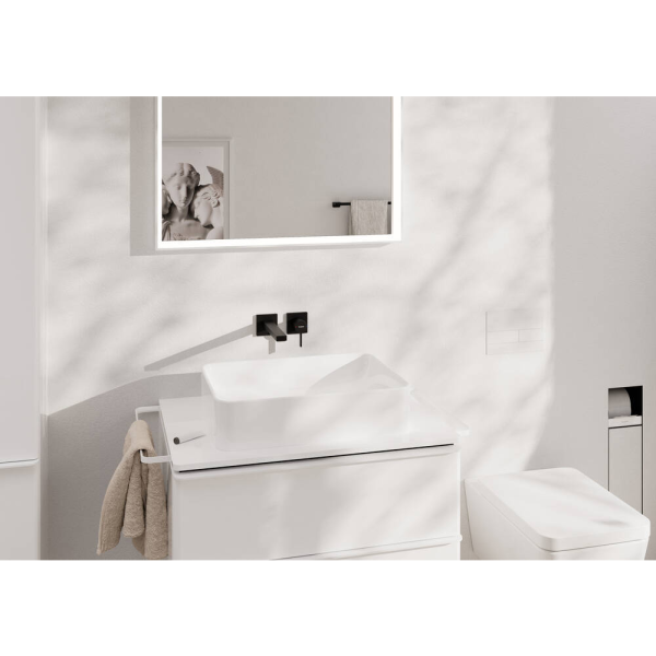 Внешняя часть смесителя для раковины hansgrohe Tecturis E скрытого монтажа, EcoSmart+, 73051670, матовый черный