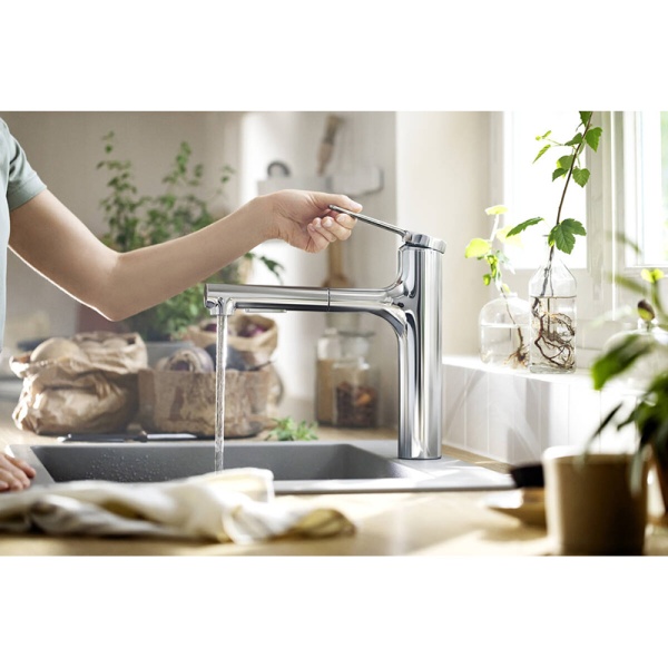 Hansgrohe Zesis M33 Кухонный смеситель 160 2jet с вытяжным душем sBox lite хром 74804000