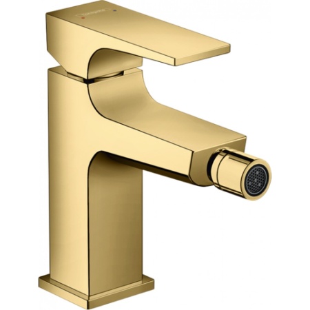 Смеситель hansgrohe Metropol для биде, однорычажный, со сливным клапаном Push-Open, 32520990, полированное золото
