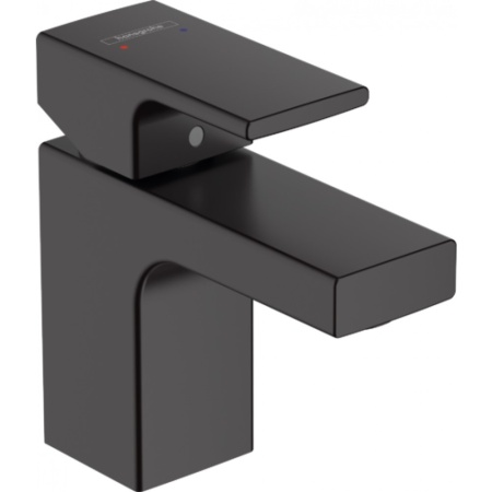 Смеситель для раковины 70, со сливным гарнитуром Hansgrohe Vernis Shape 71560670, матовый черный