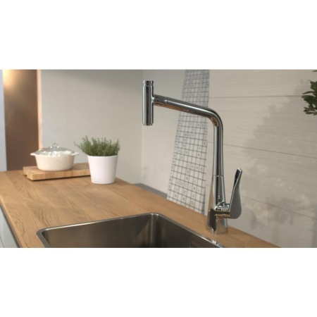 Смеситель hansgrohe Metris для кухонной мойки 14820800, под сталь