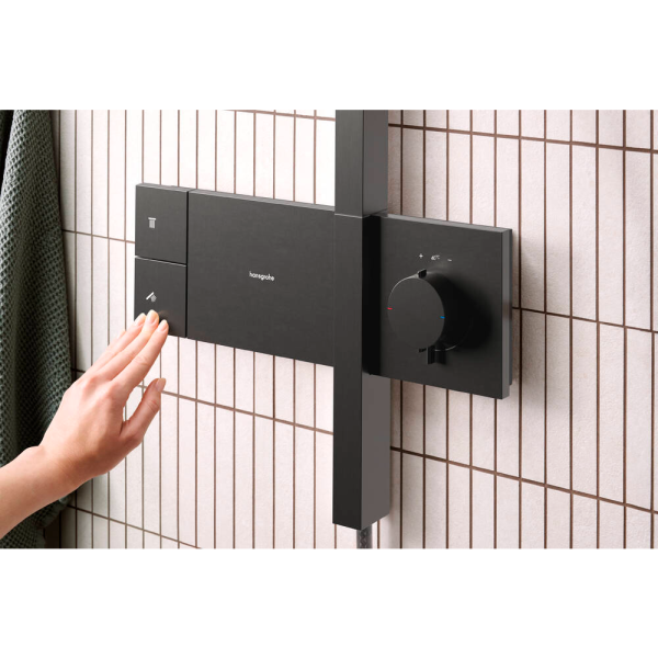 Душевая система hansgrohe Raindance Alive S Showerpipe 300 1jet с термостатом ShowerSelect Comfort, 24582340, шлифованный черный хром