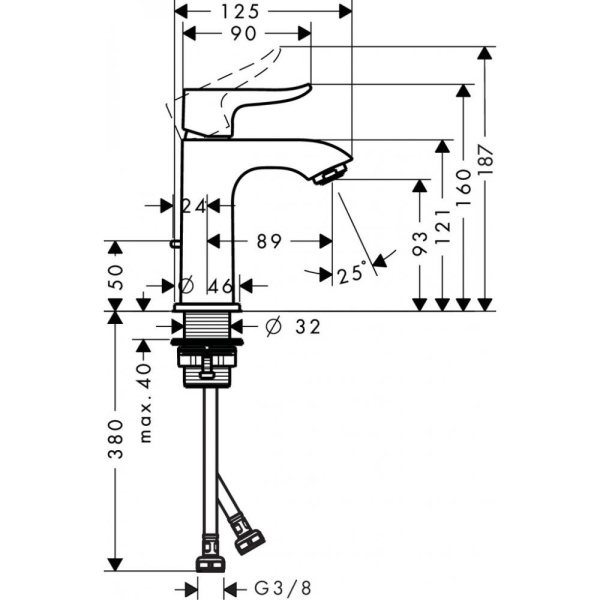 Смеситель hansgrohe Metris для раковины 31088000, хром
