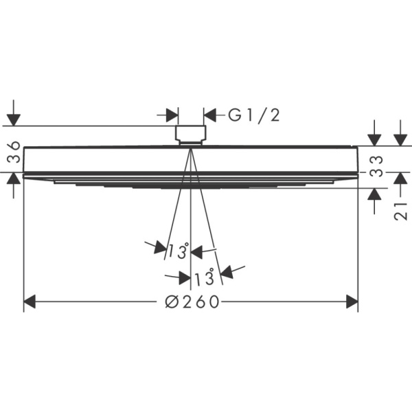 Верхний душ hansgrohe Pulsify S 260 1jet 24141700, матовый белый