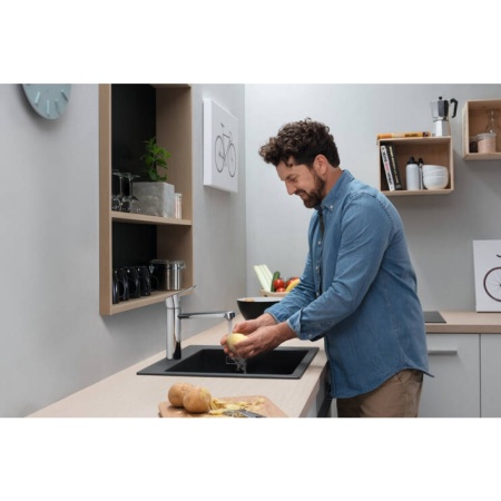 Смеситель для кухонной мойки hansgrohe Focus M43 120, с поворотным изливом 71816000, хром