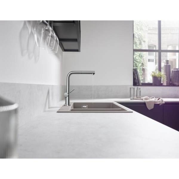 Кухонный смеситель однорычажный, 270, с вытяжным изливом, 1jet Hansgrohe 72808000, хром