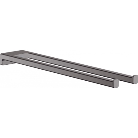 Двухрожковый держатель полотенец AddStoris Hansgrohe 41770340, шлифованный черный хром