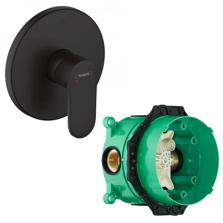 Комплект смеситель для душа и скрытая часть Hansgrohe Vernis Blend 71667670S, черный