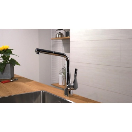Смеситель hansgrohe Metris для кухонной мойки 14821800, под сталь