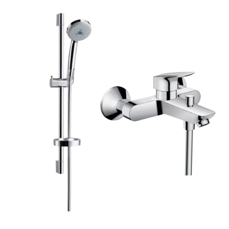 Готовый набор для ванны hansgrohe Logis с ручным душем Croma HG-PR132, хром
