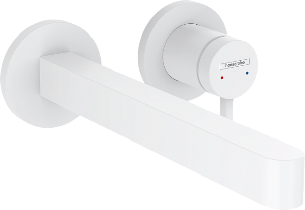 Комплект смеситель для раковины Hansgrohe Finoris 76050700S, матовый белый, с внутренней частью
