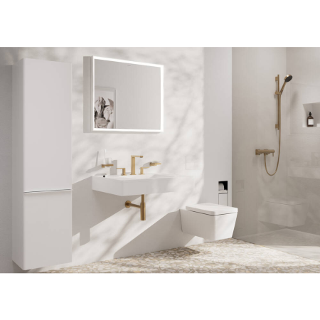 Смеситель для раковины hansgrohe Tecturis E 150 EcoSmart+, с донным клапаном Push-Open, 73030140, шлифованная бронза