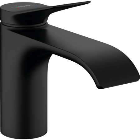 Смеситель для раковины hansgrohe Vivenis 80 со сливным гарнитуром 75010670, матовый черный