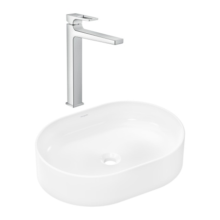Готовый набор для раковины hansgrohe Xuniva U накладной со смесителем HG-PR261 HG-PR257, белый/хром
