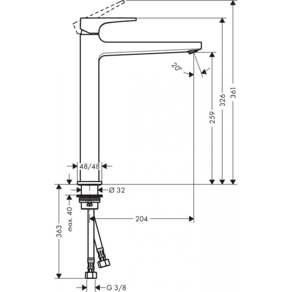 Смеситель hansgrohe Metropol для раковины 32512000, хром