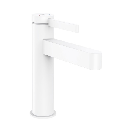 Hansgrohe Finoris Смеситель для раковины однорычажный 110 со сливным гарнитуром белый матовый 76020700