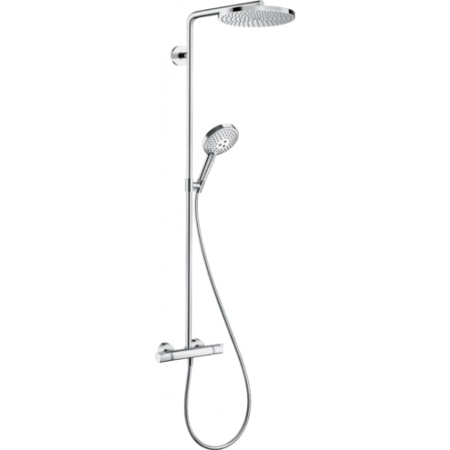 Душевая система hansgrohe Raindance Select S Showerpipe 240 1jet PowderRain с термостатом 27633000, хром