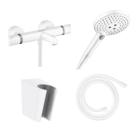 Готовый набор для ванны hansgrohe Ecostat с ручным душем Raindance HG-PR122, матовый белый