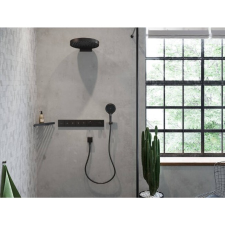 Шланговое подсоединение hansgrohe FixFit Square с клапаном обратного тока 26455670, матовый черный