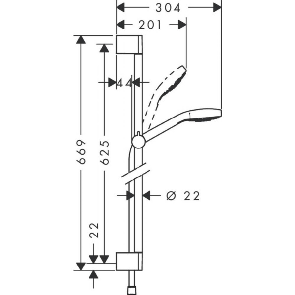 Душевой набор hansgrohe Croma Select E Vario 26582400, белый/хром