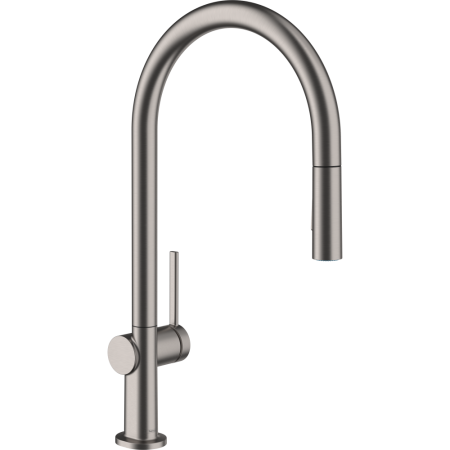 Смеситель для кухонной мойки hansgrohe Talis M54 210, с вытяжным душем 2jet, 72800340, шлифованный черный хром
