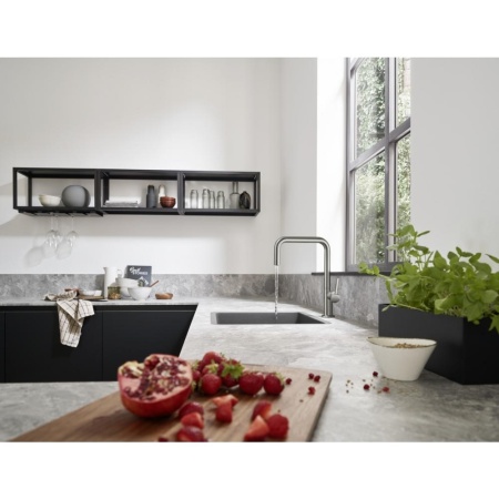 Кухонный смеситель однорычажный, U 220, 1jet Hansgrohe 72806000, хром