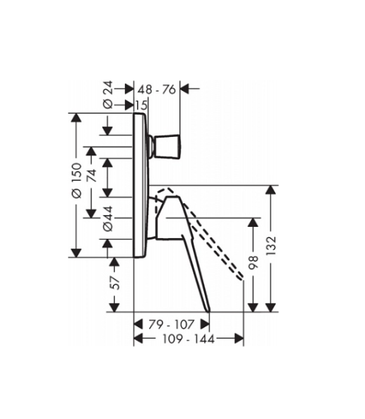 Смеситель для ванны со скрытой частью Hansgrohe Novus Loop 71345000S хром