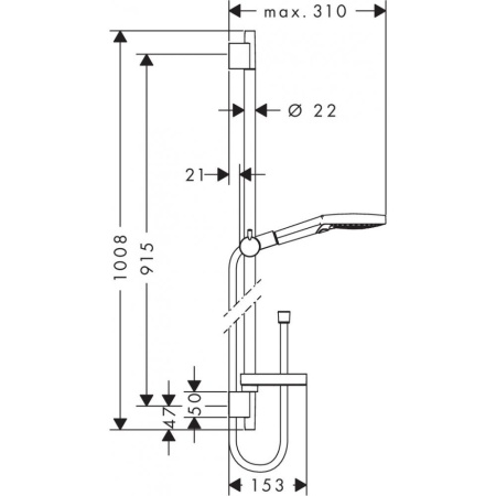 Душевой набор hansgrohe Raindance Select S 120 3jet/Unica 26631400, белый/хром