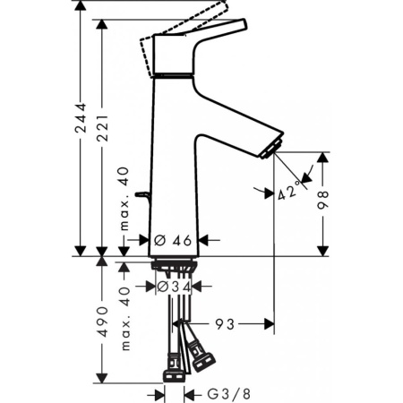 Смеситель hansgrohe Talis S для раковины 72020000, хром