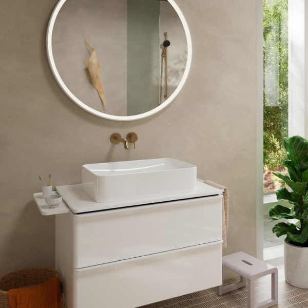 Внешняя часть смесителя для раковины hansgrohe Tecturis S скрытого монтажа, EcoSmart+, 73350140, шлифованная бронза