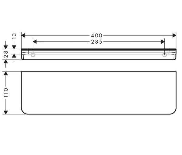 Axor Universal Circular 42844250 Полка для ванной 40 см (золото шлифованное)
