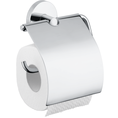 Держатель для туалетной бумаги hansgrohe Logis с крышкой 40523820, шлифованный никель