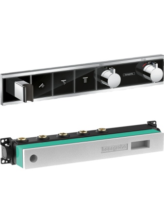 Hansgrohe 15356600S Set HG RainSelect термостатический смеситель для душа (15356600+15311180) черный/хром
