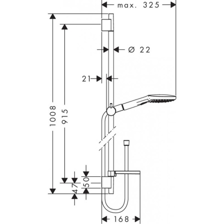 Душевой набор hansgrohe Raindance Select E 120 3jet/Unica S Puro 26621400, белый/хром