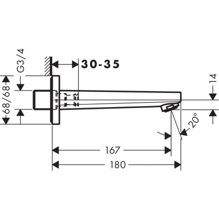 Излив hansgrohe Metropol для ванны 32542000, хром