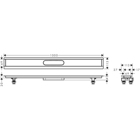 Монтажный набор для внешней части слива для душа hansgrohe RainDrain 100 см 56014180