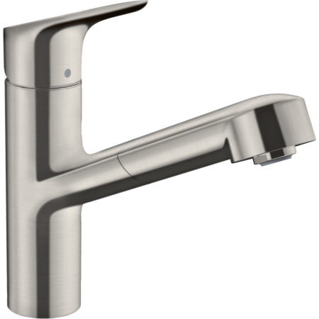 Смеситель для кухонной мойки hansgrohe Focus M43 150, с вытяжным изливом 71842800, под сталь