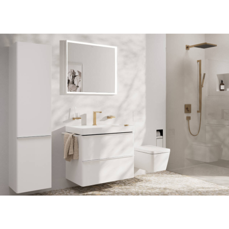 Смеситель для раковины hansgrohe Tecturis E 150 CoolStart EcoSmart+, с донным клапаном, 73053140, шлифованная бронза