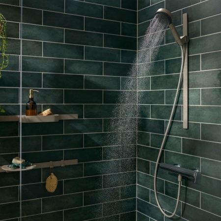 Держатель ручного душа hansgrohe WallStoris Planet Edition с креплением на штангу и регулировкой высоты 28918210, песок