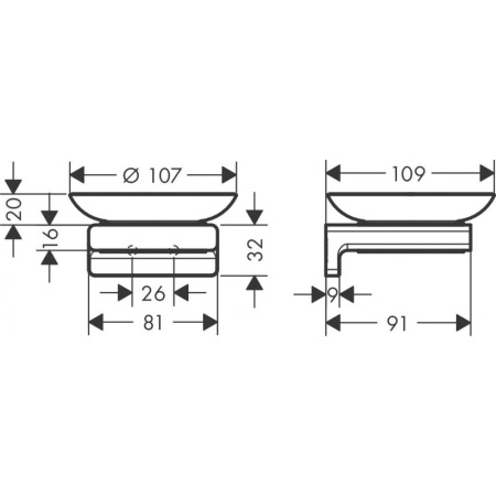 Мыльница AddStoris Hansgrohe 41746700, матовый белый