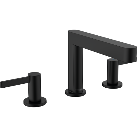 Смеситель для раковины hansgrohe Finoris 110, на 3 отверстия, со сливным клапаном Push-Open 76033670, матовый черный