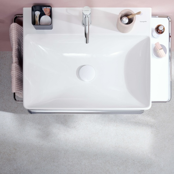 Cмеситель для раковины hansgrohe Tecturis S 110 CoolStart, EcoSmart+, с донным клапаном, 73314000, хром