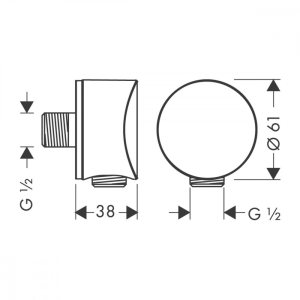 Шланговое подсоединение S Hansgrohe Fixfit 26453990, полированное золото