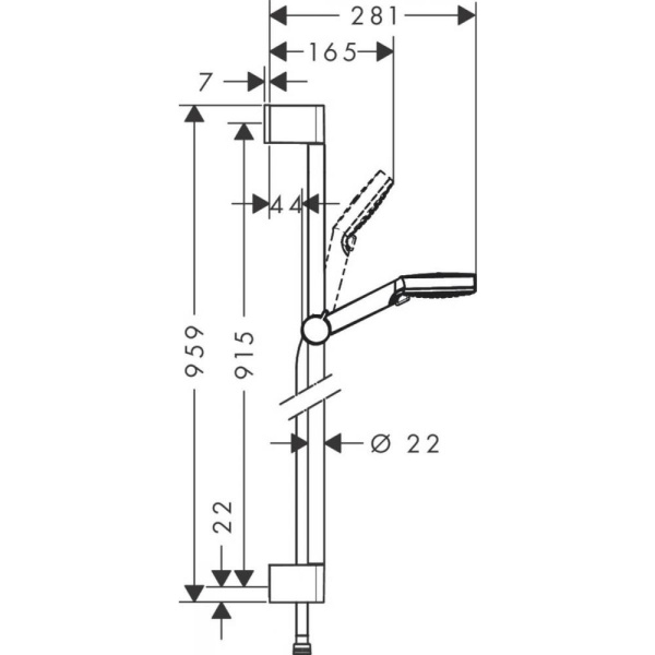 Душевой набор hansgrohe Crometta Vario 90 26536400, белый/хром