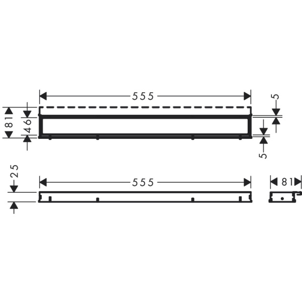 Внешняя часть трапа для душа hansgrohe RainDrain Match, 60 см, с регулировкой по высоте 56036450, белый