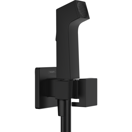 Гигиенический душ hansgrohe 1jet E с запорным вентилем, держателем и шлангом 125 см, для холодной воды 29231670, матовый черный